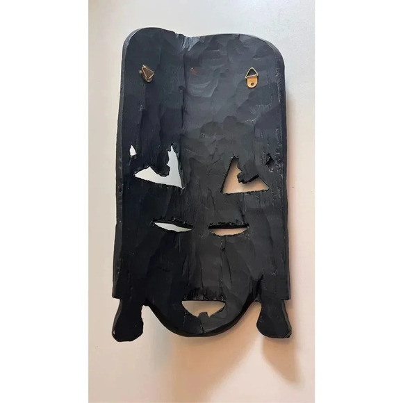 Ivory-Coast Ghana African Hand Carved Tribal Mask Wall Decor 12” X 6 - Picture 5 of 9